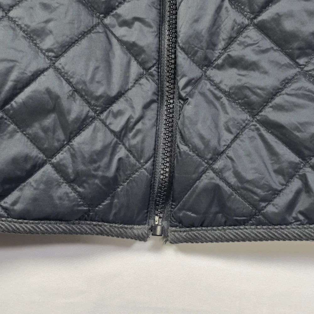 Volcom Reversible Quilted Vest Youth XL (18-20) Black Corduroy Collar Full Zip